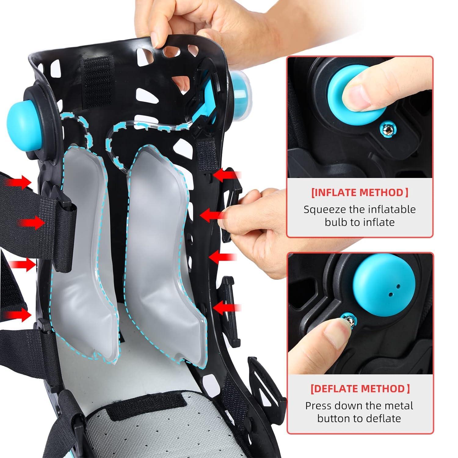 Tairibousy Offloading Walking Boot for Heel Pain or Ankle Sprained Medical Inflatable Walker Fracture Boot Short Air Cam Walker Brace for Fracture, Plantar Fasciitis, Achilles Tendon Injury, Ulcerations (L)