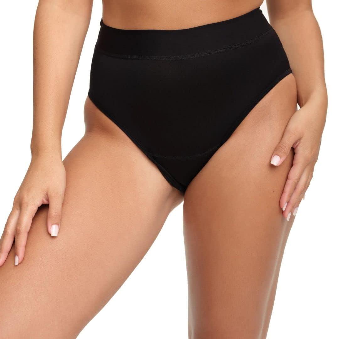 snuggs snuggs HUGGER Period Underwear for Extra Heavy Bleeding Thin and Absorbent Menstrual Underwear Made in EU Recycled Nylon Sustainable Alternative to Tampons, Sanitary Pads, Panty Liners, black, XXL