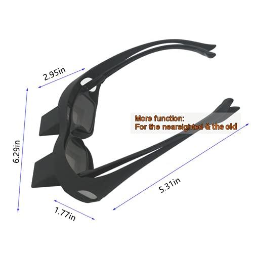 heeguosons Lazy Readers Glasses, Bed Prism Spectacles Horizontal Mirror Lazy Glasses Lazy Eye Glasses for Laying Down Reading, Watch TV, Play Phone Games in Bed
