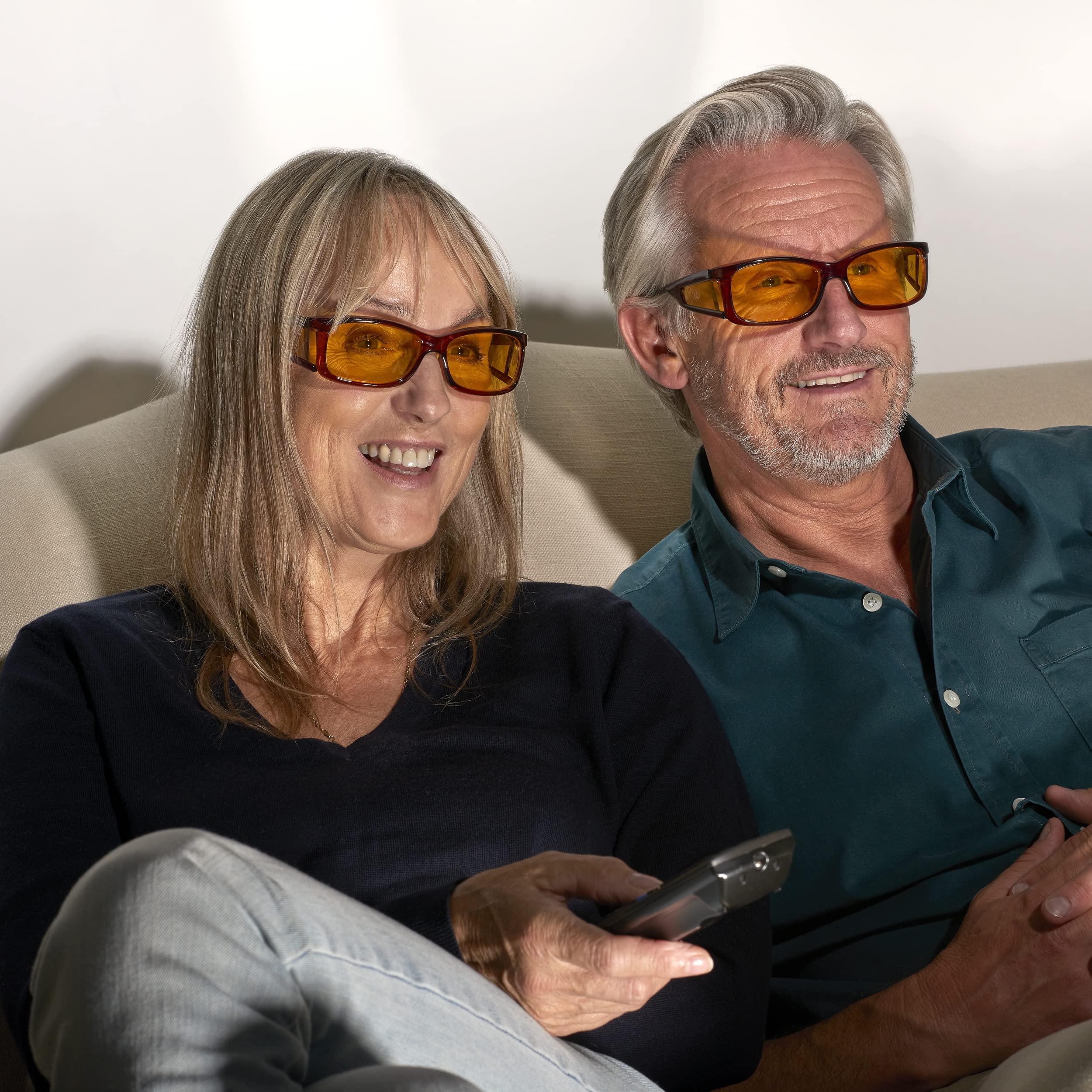 MediView MediView Low Vision Glasses for Macular Degeneration, Glaucoma and Retinitis Pigmentosa RNIB | Unisex | Yellow Lenses | Brown Frame