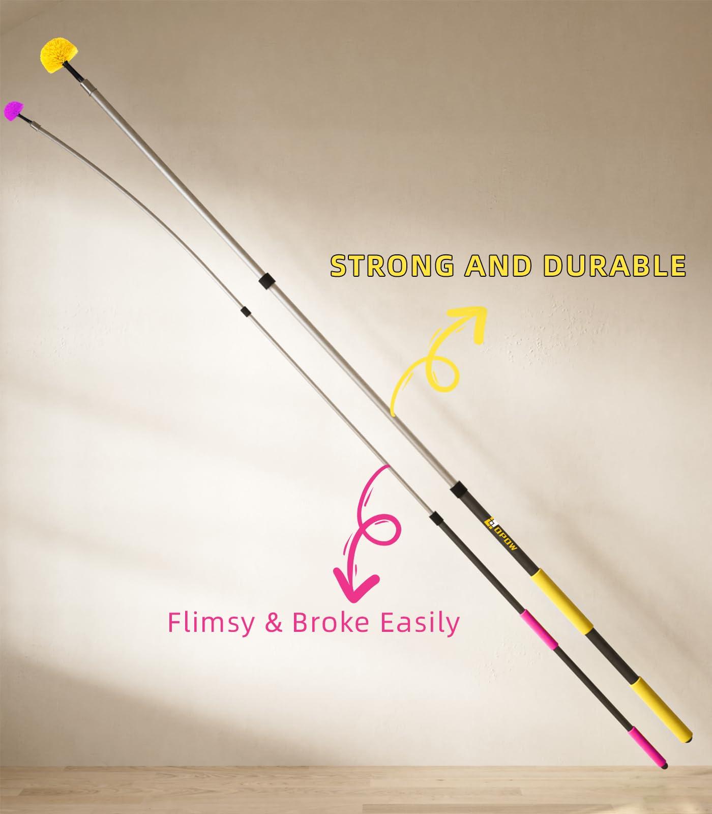 Opow 20 Foot High Ceiling Duster Kits with 5-12ft Heavy Duty Extension Pole, High Reach Duster for Cleaning,Microfiber Feather Duster,Cobweb Duster,Ceiling Fan Duster,Window Squeegee & Cleaner