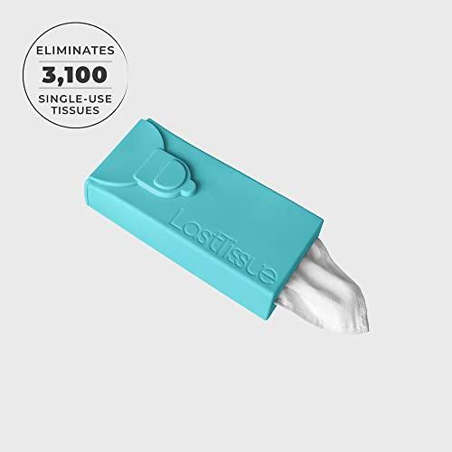 LastTissue LastTissue Reusable Cotton Tissue Pack Sustainable, Durable, Eco-Conscious, Portable & Washable Facial Tissues for Men and Women with Travel Handkerchief Storage Case