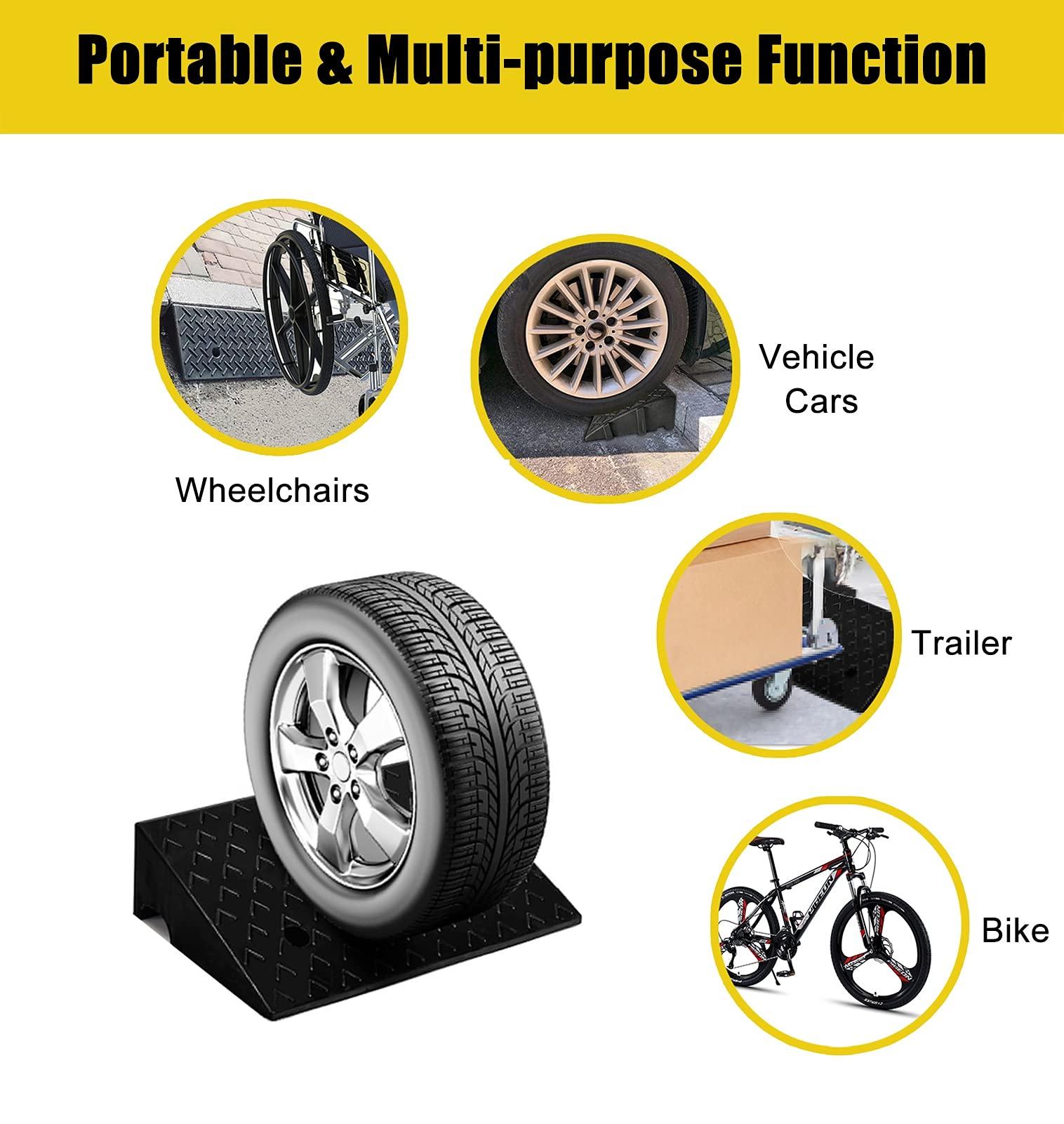 FreshCart Basics Threshold door step ramp, Exterior Doors Kerb Skateboard Motorcycle Bicycle Squat Ramp, suitable for wheelchairs and scooters