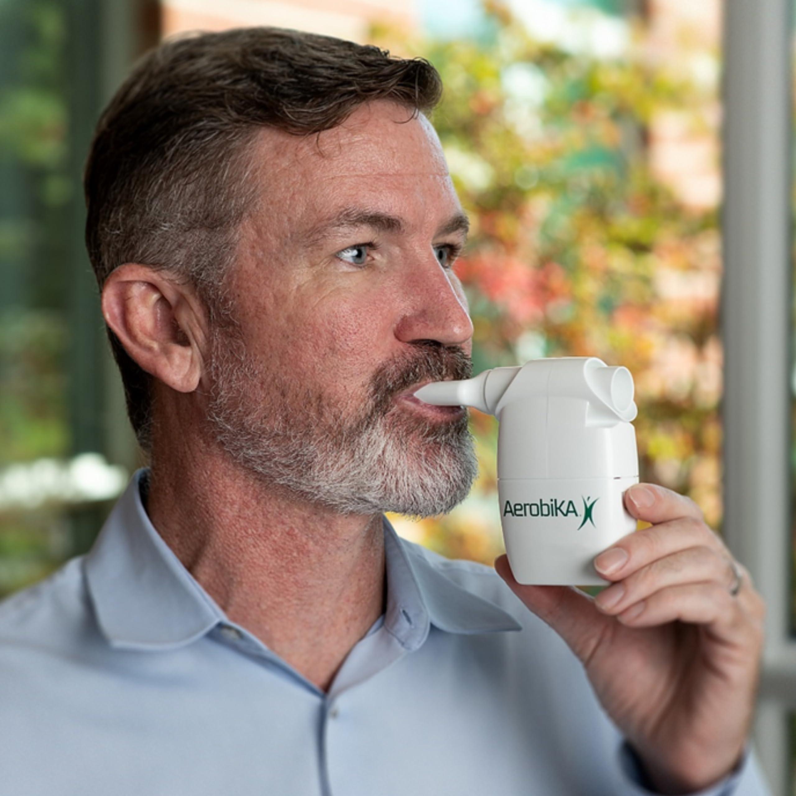 AEROBIKA Aerobika OPEP Natural Phlegm and Mucus Clearance Device - Lung Exercise Therapy Unblocks and Expands Airways Helping to Improve Breathing and Reduce Cough