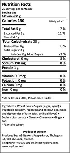 ESSENTIAL PRODUCTS Nyakers Pepparkakor Swedish Ginger Snaps, Vegan Cookies, Dairy-Free Snacks, Gourmet Cookies, Food Gift for, Christmas, Thanksgiving, Packed in Beautiful Tin - 26.45oz Sold by Essential Products