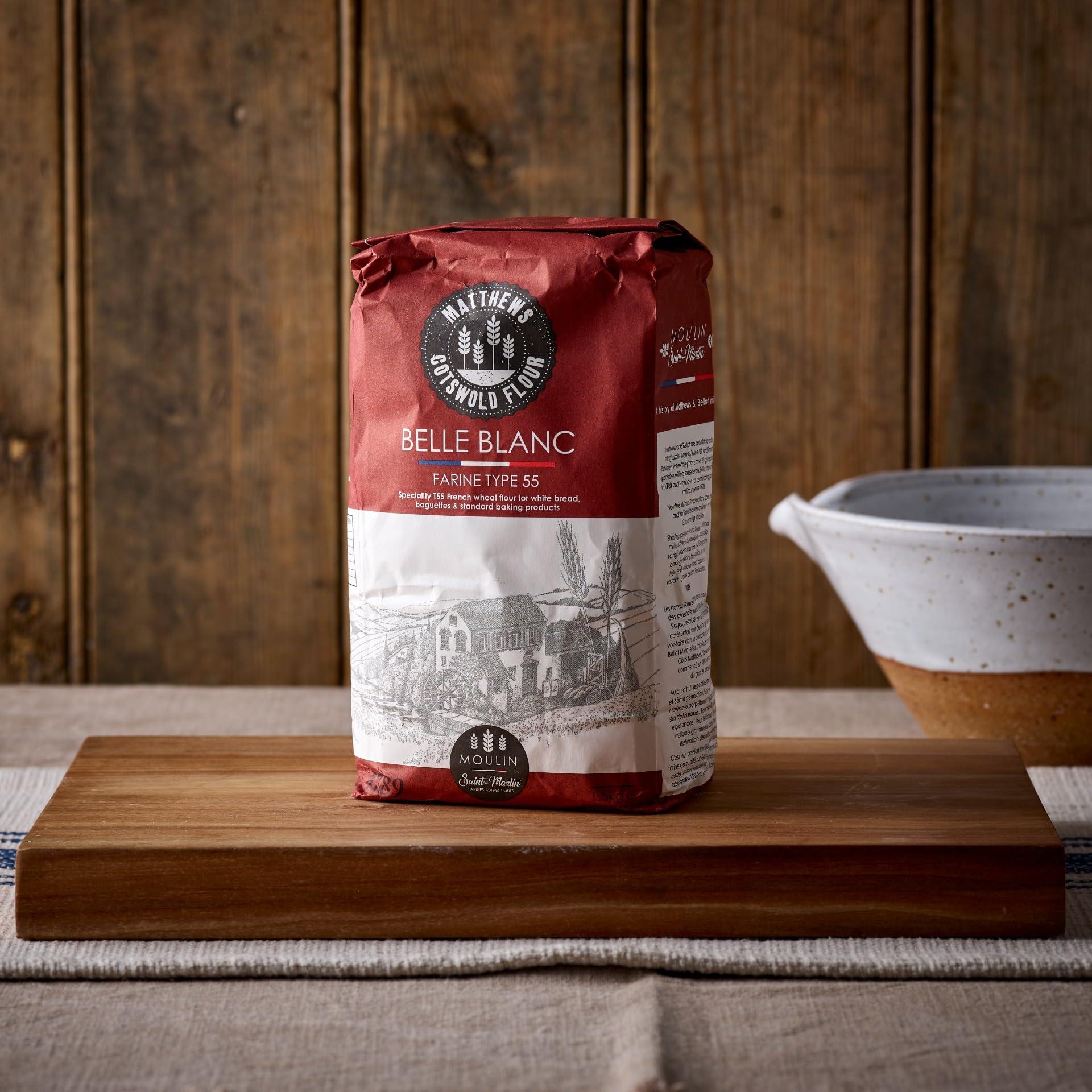 Generic Matthews Cotswold Belle Blanc French T55 Flour 5X1.5Kg | 100% French wheat for an authentic product | Premium Flour