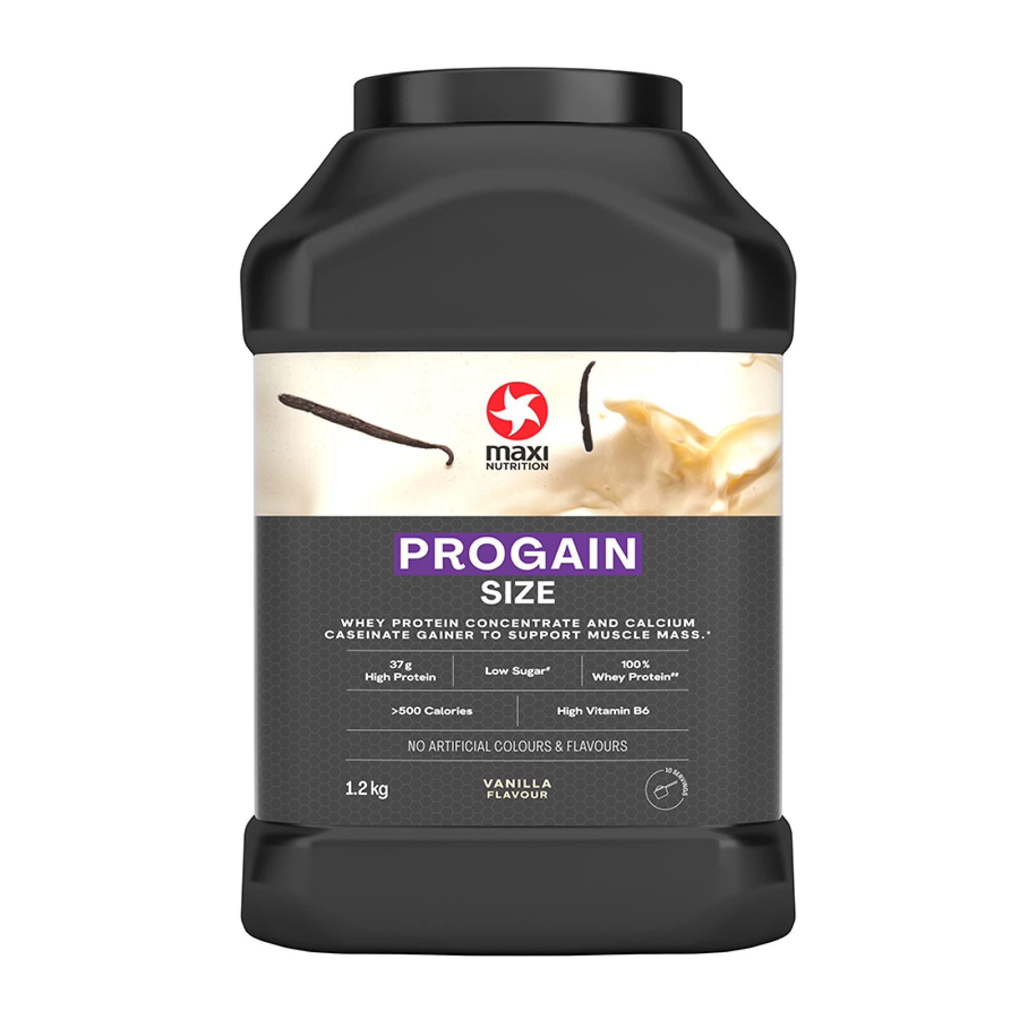 MaxiNutrition MaxiNutrition Progain - Vanilla - Whey Protein Powder Sports Supplement Shake for Size & Mass - 1.2kg - 10 Servings
