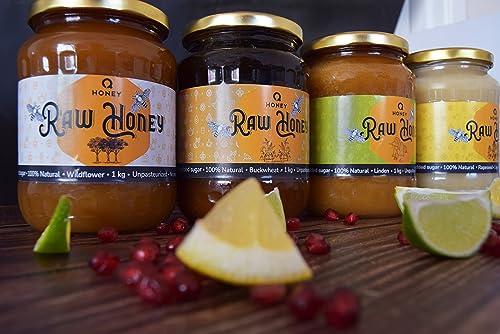 Q honey Pure Raw Honey 1kg Natural Unpasteurised Unfiltered Unheated Forest honey Wildflower Honey