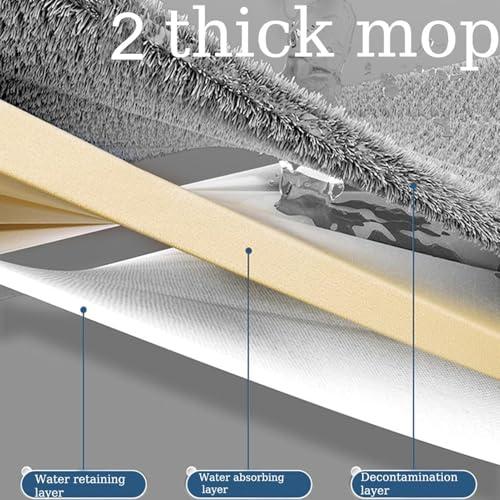 Generic Flat Head Mop - Wet And Dust Mopping - Dust Wet Dry Mop With 2 Reusable Microfiber Pads For Wet And Dry Use, Ceramic Tiles