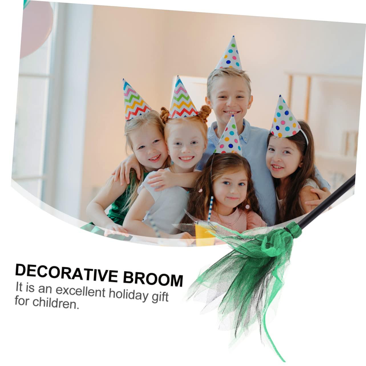 Beavorty Beavorty 2pcs Halloween Broom Halloween Party Props Kids Toys Mesh Broom Witch Broom Kids Witches Brooms Wicked Witch Costume Accessories Broom Stick Outfits Plastic Make up Child Supplies