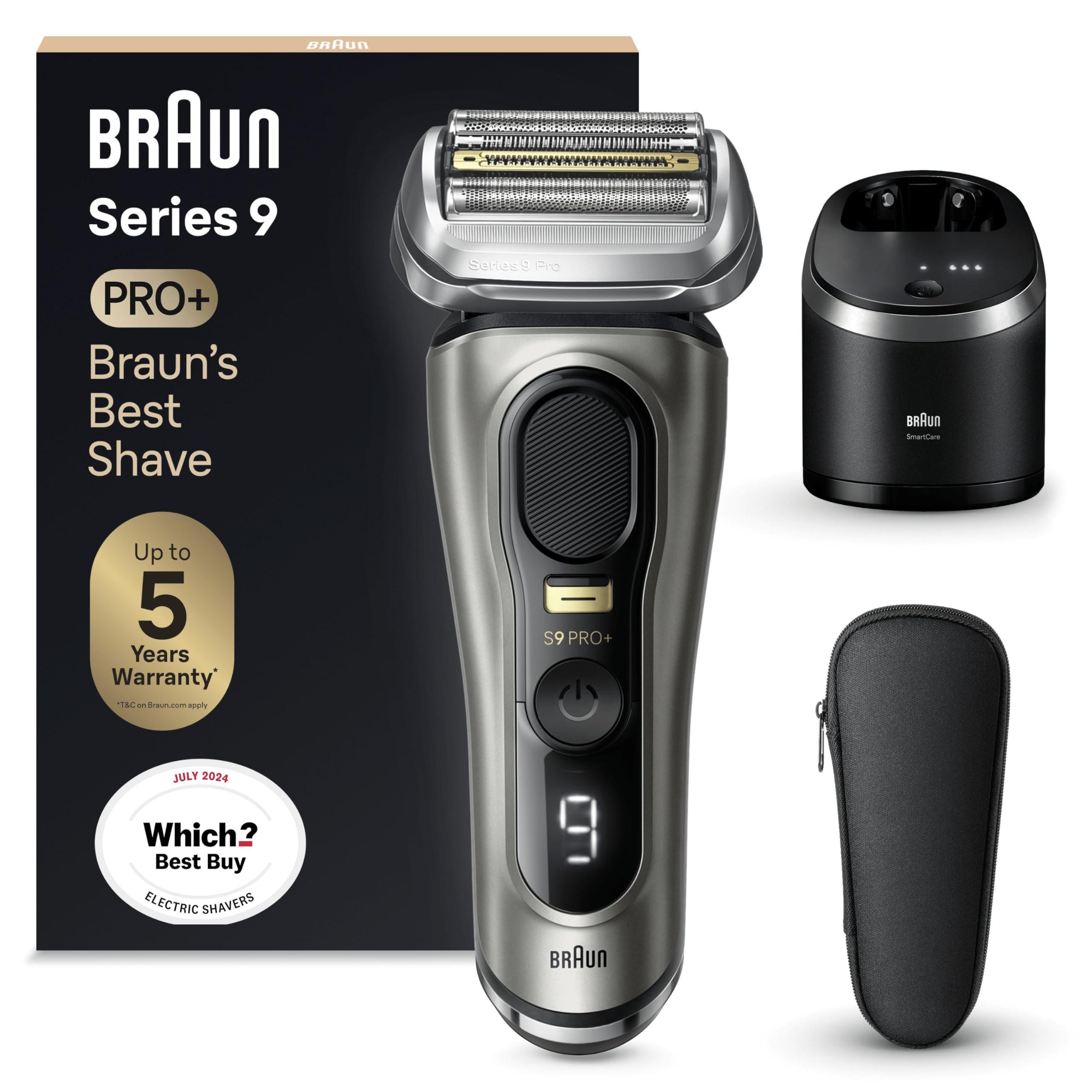 Braun Braun Series 9 PRO+ Electric Shaver For Men, Braun Shavers For Men, 5 Pro Shave Elements & Precision Long Hair ProTrimmer, SmartCare Center, Wet & Dry Electric Razor For Men, 60min Runtime, 9465cc