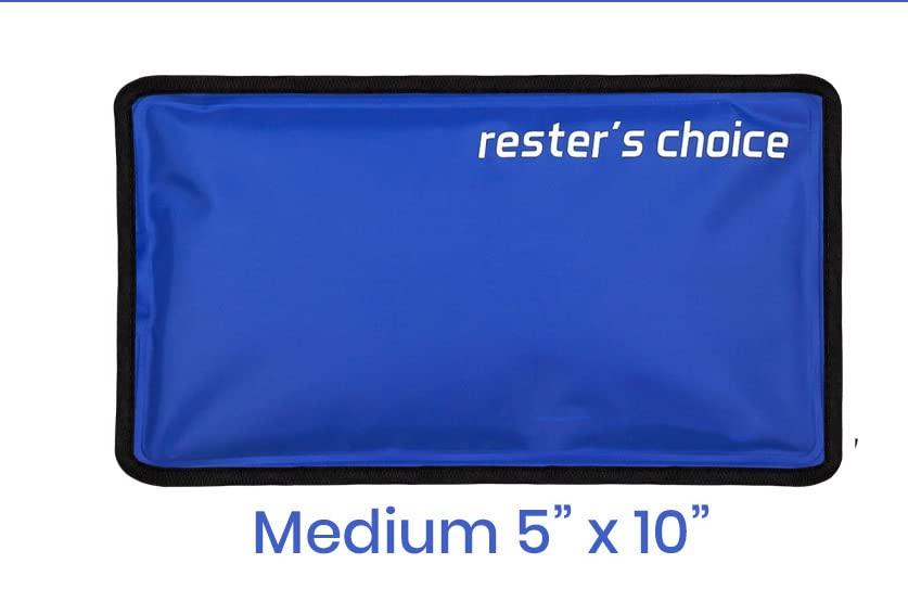 Rester's Choice Rester's Choice Gel Cold & Hot Packs (2-Piece Set) Medium 5x10 in. Reusable Warm or Ice Packs for Injuries, Hip, Shoulder, Knee, Back Pain Hot & Cold Compress for Swelling, Bruises, Surgery