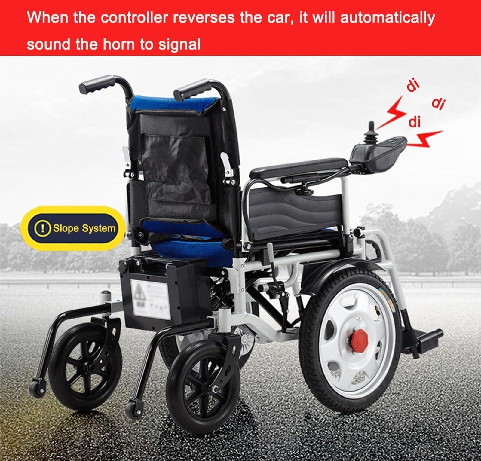LUCEAE Electric Wheelchair Motorized Fold Foldable Power Wheel Chair, Lightweight Folding Carry Electric Wheelchair, Powerful Dual Motor, Suitable for Elderly and Disabled (Size : B)