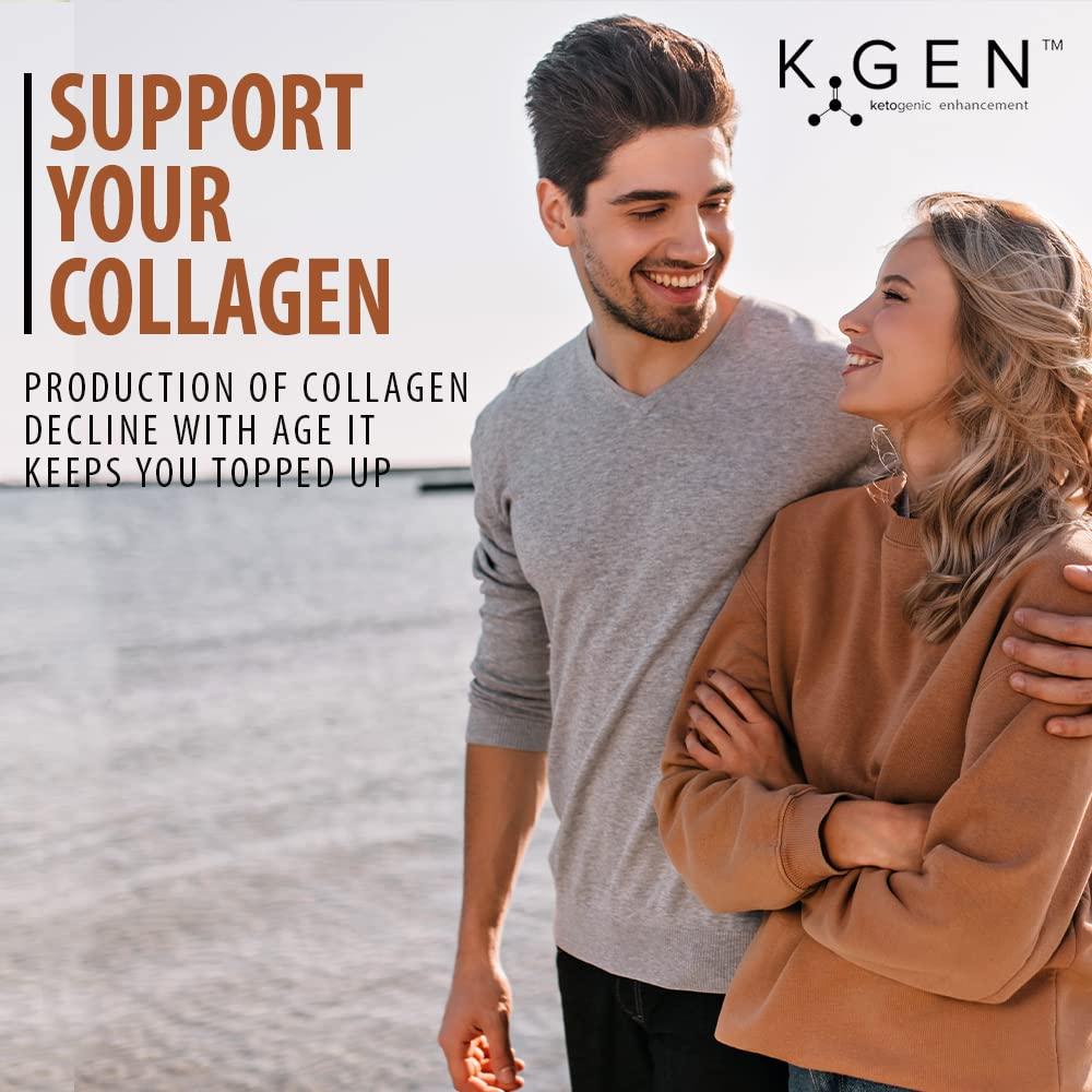 K GEN ketogenic enhancement K-GEN Keto Collagen Protein Powder Natural Multi Collagen Chocolate Blend, Coconut MCT Vitamin C+B6 | UK Made Advanced Ketosis for Keto & Paleo | Low Carb Free-from: Sugar, Whey & Gluten