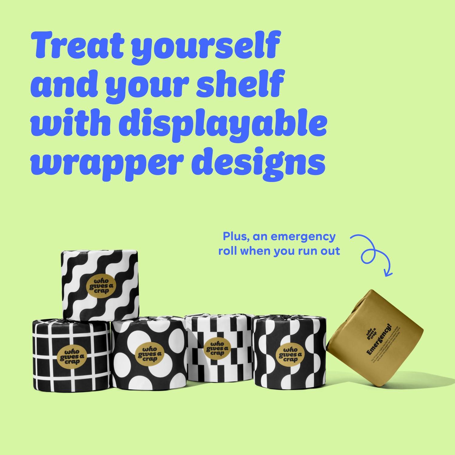 Who Gives A Crap Who Gives A Crap Premium Bamboo, Twice as Long, Toilet Roll, Box of 24 (3-Ply, 370 Sheets) Luxuriously Soft, Strong, Sustainable, Biodegradable & Plastic-Free