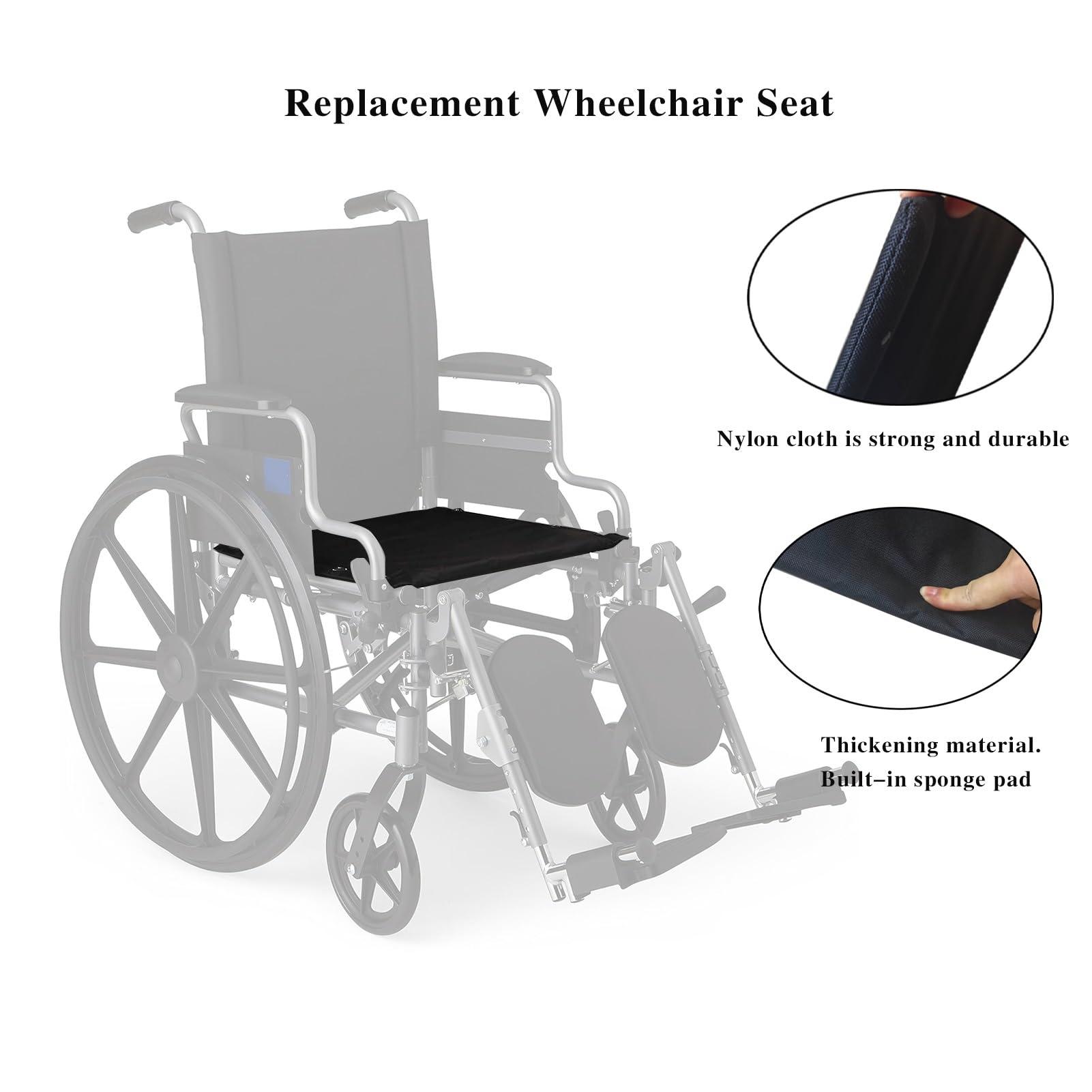Migeek Migeek Wheelchair 20 inch Seat, Wheelchair Replacement Seat, Nylon Seat Upholstery, Wheelchair Replacement Part (20x16), Universal