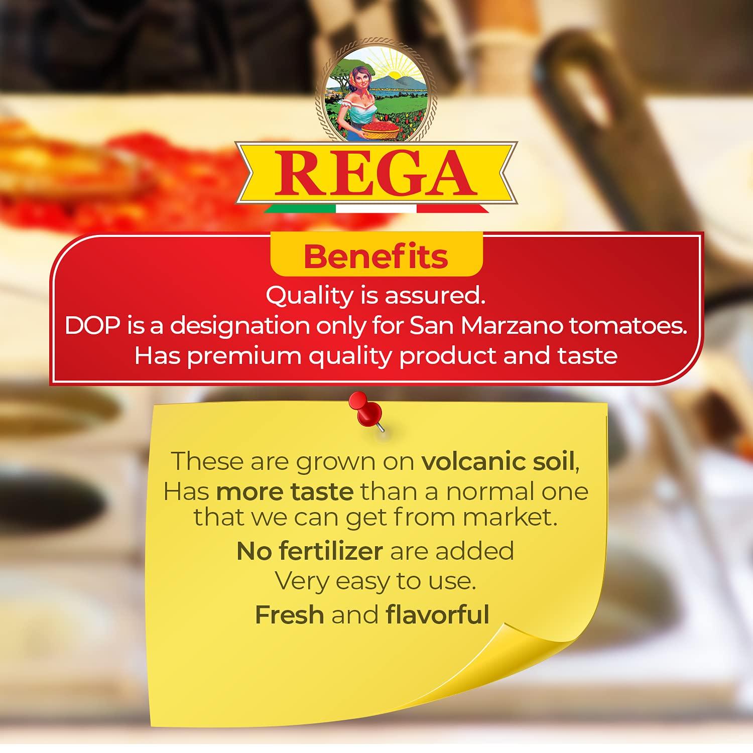 Rega Rega San Marzano DOP Tomato Pack of 4 (400g Each), Imported From Italy