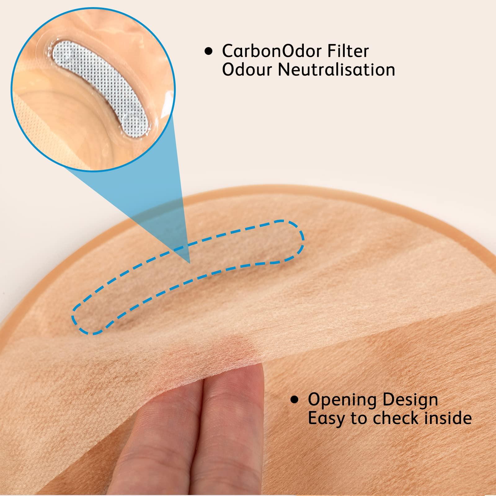 Heagimed Heagimed 20pcs Colostomy Bags , 60mm Anti-leak Drainable Stoma Bags with 8 Clamps, One-piece Ostomy Supplies for Ileostomy Stoma Care, Cut-to-Fit (15-60mm)