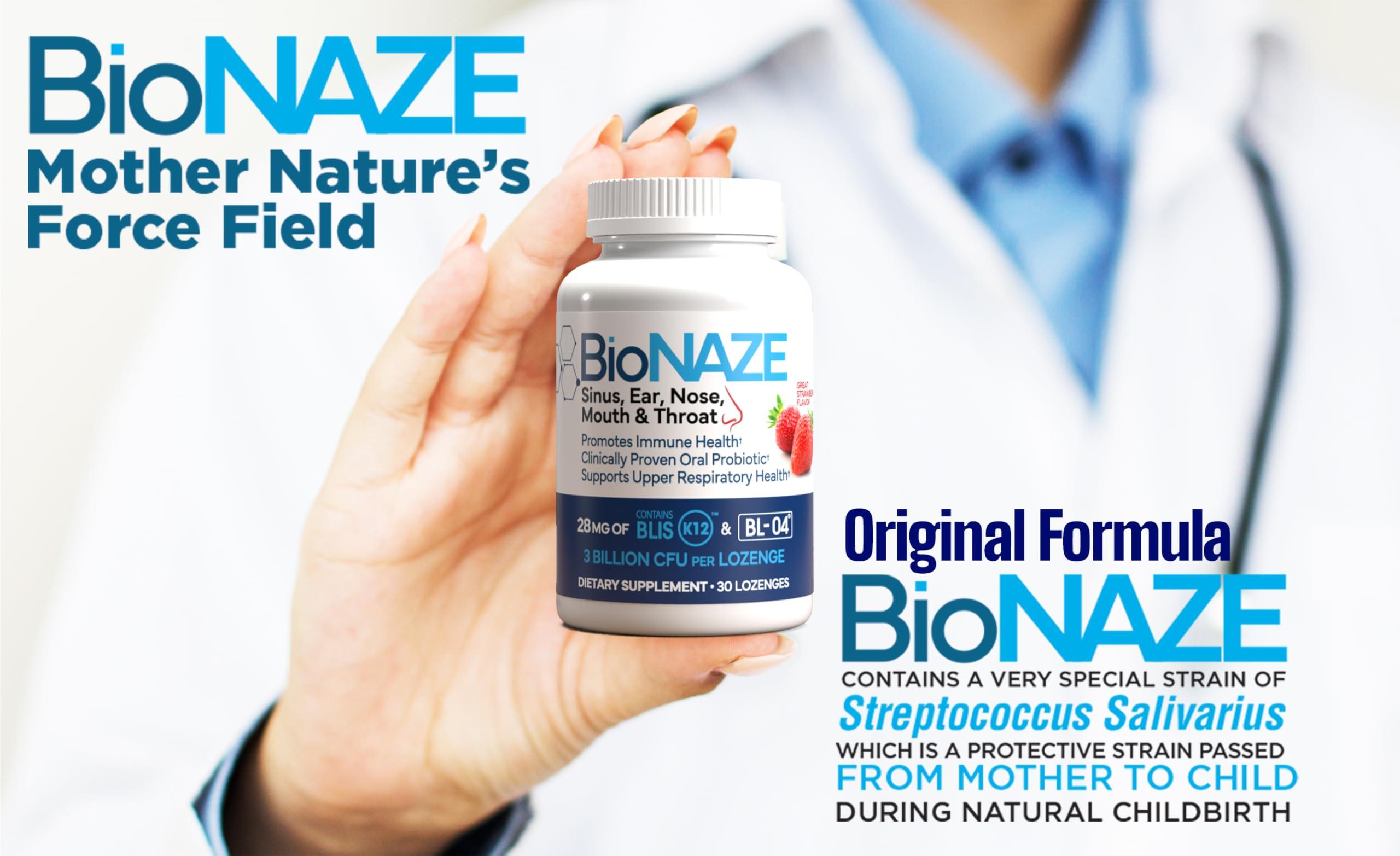 Bionaze Probiotics Bionaze Oral Sinus Probiotic w/BLIS K12 & BL-04 for Sinus, Throat, Ear, Nose, Mouth, Teeth and Gums. Clinically Proven Strains to Improve Overall Health and Breath (2 Pack)