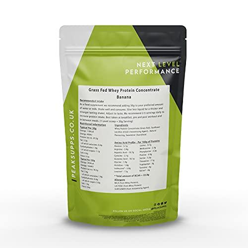 Peak Supps Whey Protein Powder Concentrate 80% - 3kg Banana - Grass Fed