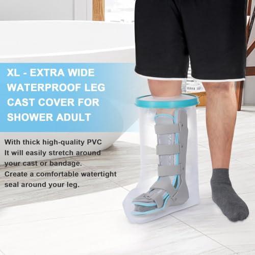 ZOMTTAR ZOMTTAR 1 Piece Waterproof Leg Cast Cover for Shower Adult Reusable Shower Boot Cover Watertight Foot Protector for Leg Foot Ankle