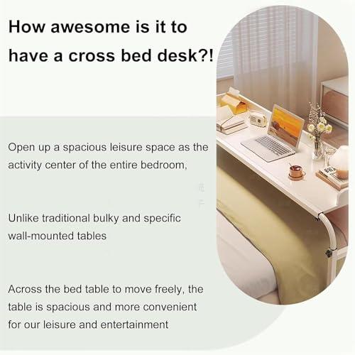 FreshCart Basics Laptop Bed Table Overbed Table With Wheels Adjustable Height, Portable Lap Desk, Breakfast Table, Serving Tray, Standing Workstation Food Tray Desk Rolling Medical Table(Color:Wood)