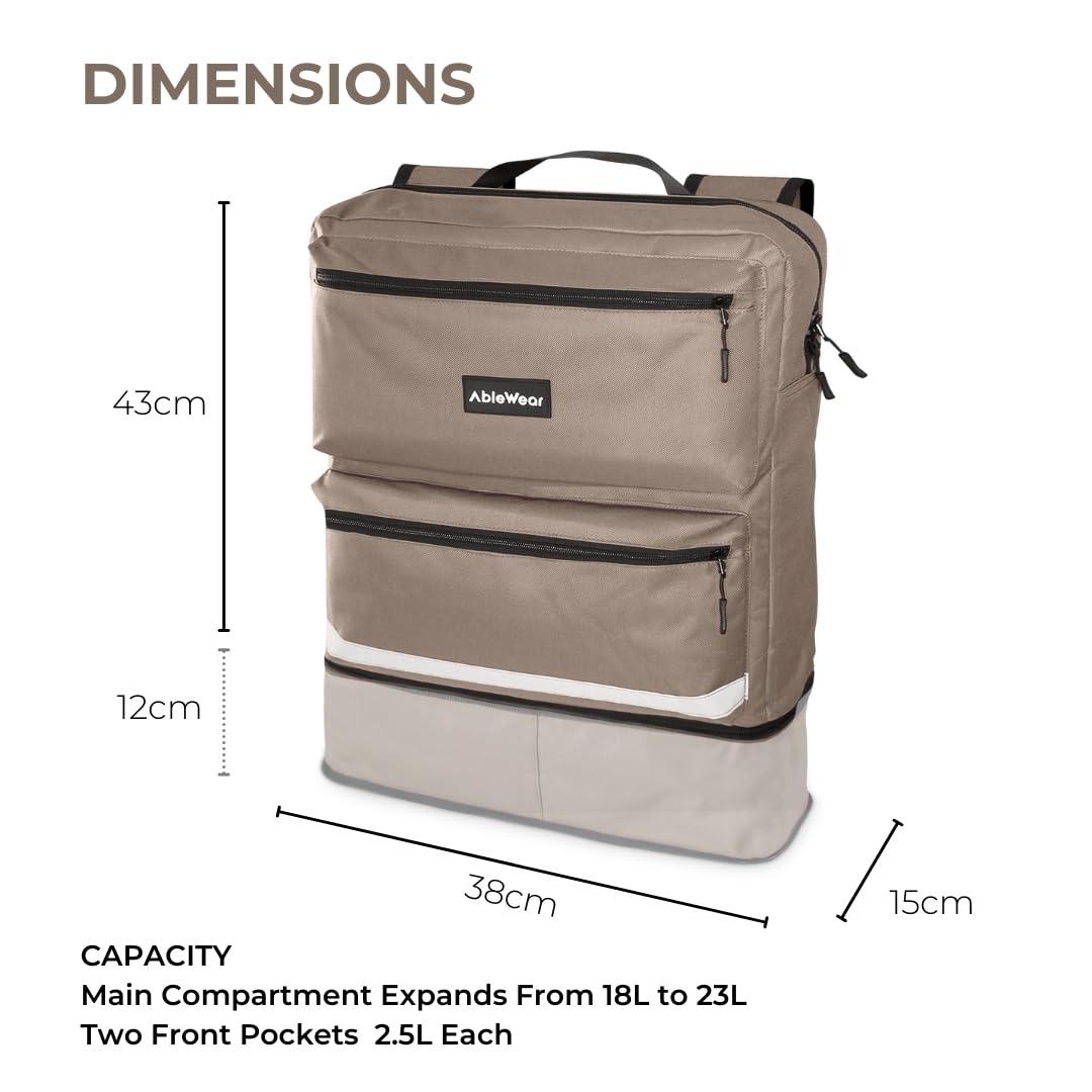 AbleWear AbleWear Grey Mobility Scooter Bag - Expandable Storage | Disability Aids | Electric Mobility Scooter Bag