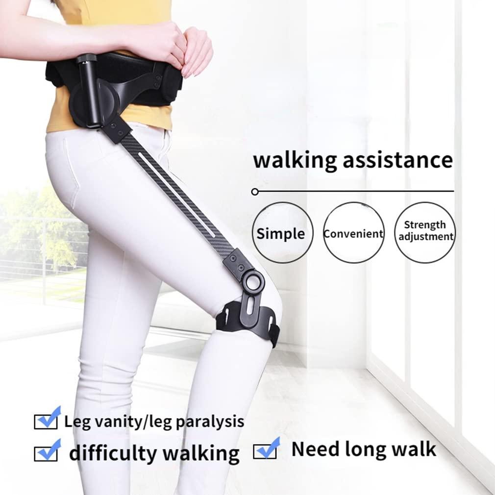 LIJBN Walking Aid Bionic Body Power Walking Aids, Stroke Rehabilitation for Leg Single Walker Assisted Walking Hemiplegia Training Exercise Boosting Leg Lift Climbing Aid Equipme