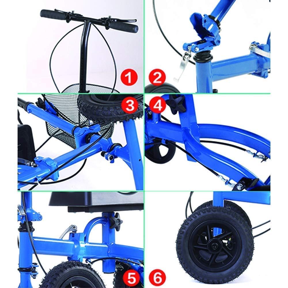 FreshCart Basics Knee Walker Steerable Scooter - Walker for Broken Leg, Foot, Ankle Injuries - Crutches Alternative for Adult & Elderly - Compact & Portable Quad Roller Cart
