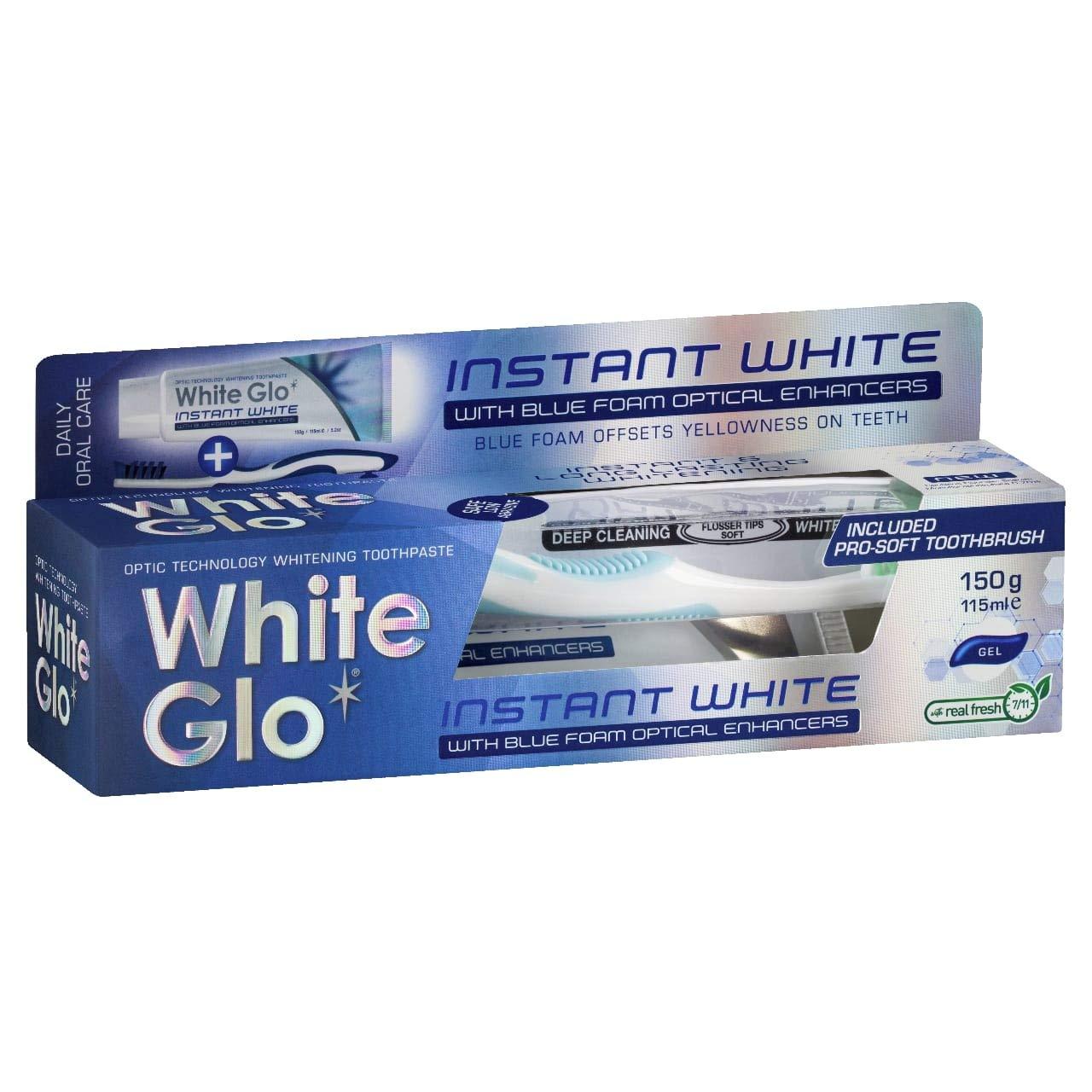 White Glo White Glo Instant White Optic Technology Whitening Toothpaste + Toothbrush