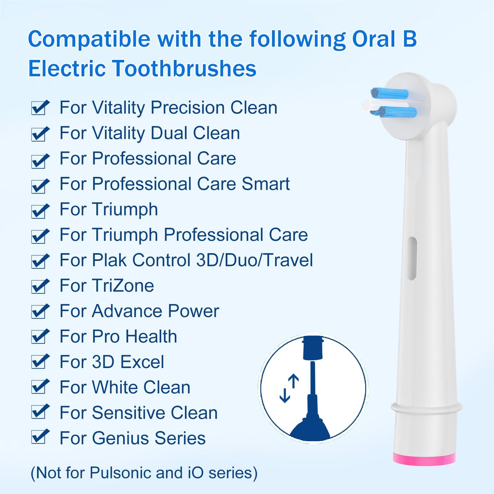 Betterchoi 16pcs Interspace Toothbrush Heads, Compatible with Braun Oral B Electric Toothbrushes for Cleaning Crevices, Bridges and Implants.