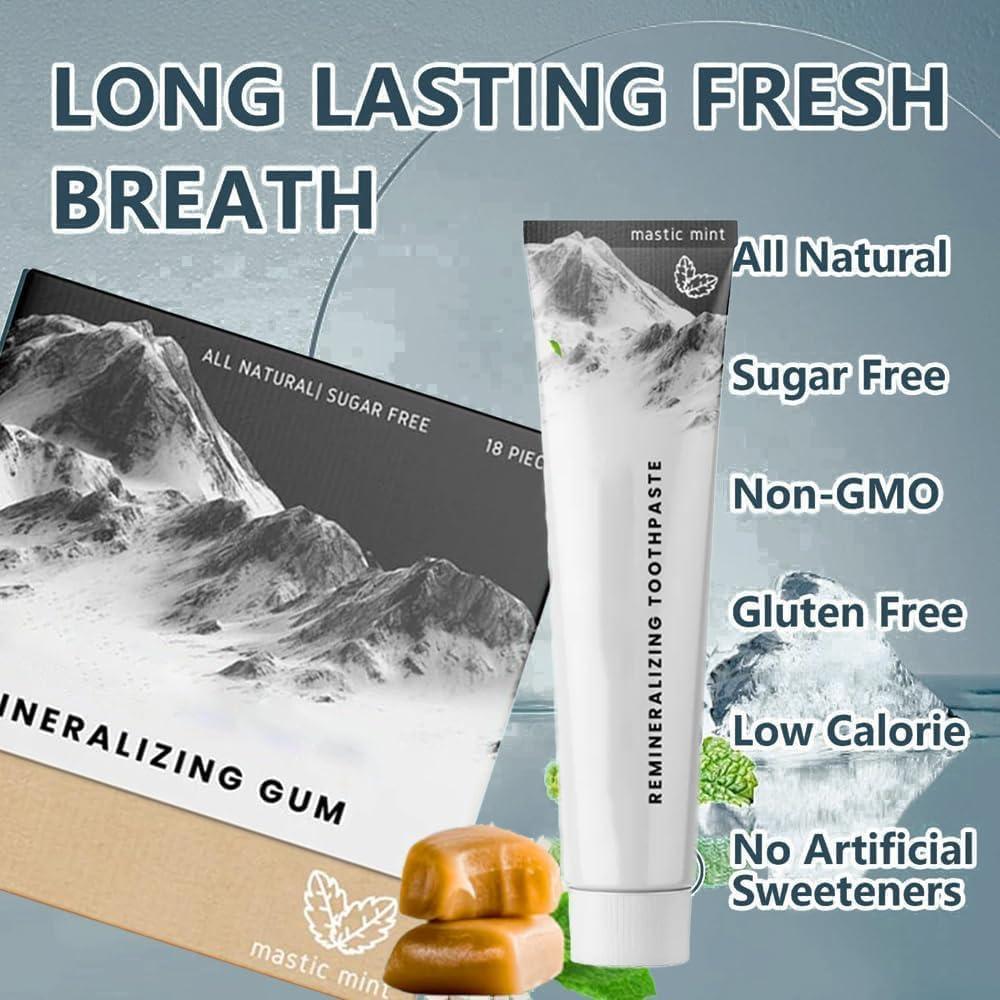 Giurui Larineco Toothpaste, Nano Hydroxyapatite Natural Remineralizing Toothpaste, Remineralizing Gum Chewing Gum Toothpaste, Organic Mastic Mint Toothpaste Gum, Tooth Care and Fresh Breath (2 Pcs)