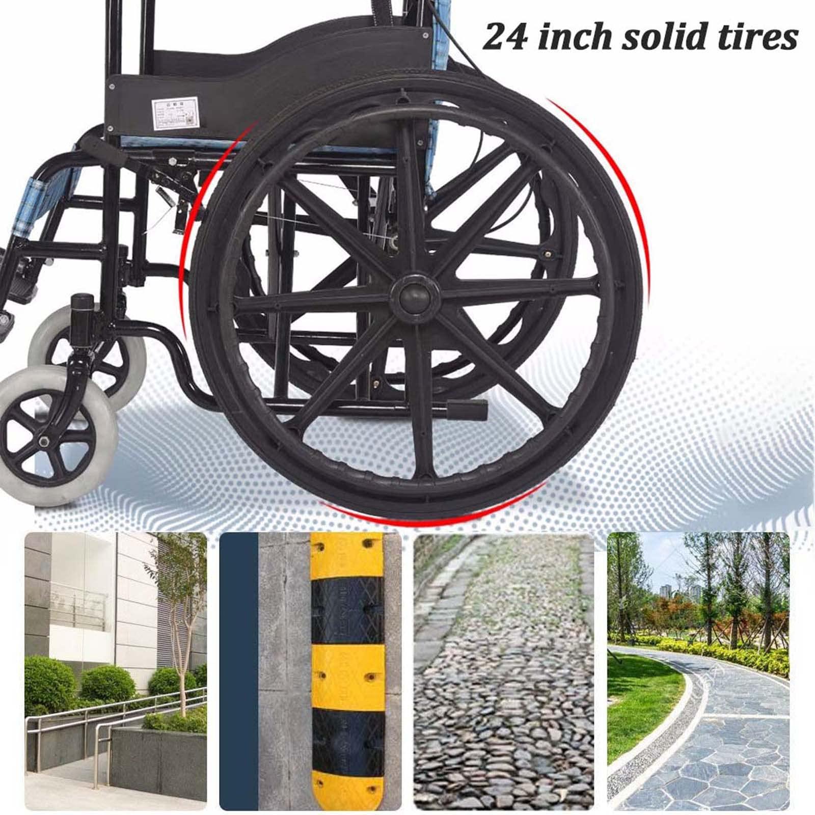 FreshCart Basics Heavy Duty Extra-Wide Wheelchair for Adults - 20 Seat, 418 lbs Weight Capacity - Folding Transport Chair with Full Arms & Swing-Away Footrests