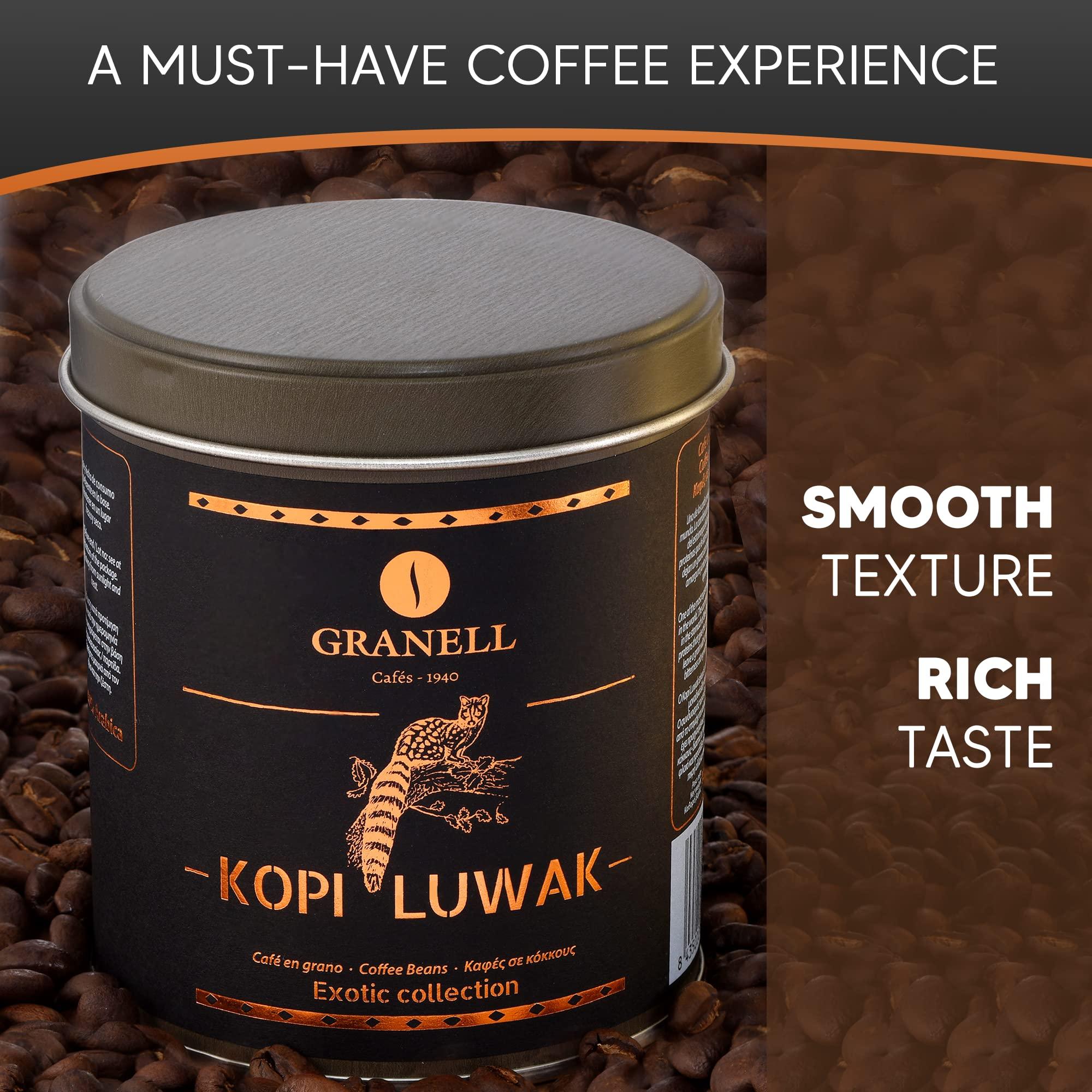 Granell Cafs  1940 Cafs Granell Wild Kopi Luwak Coffee Whole Beans, 100grams (3.5oz)