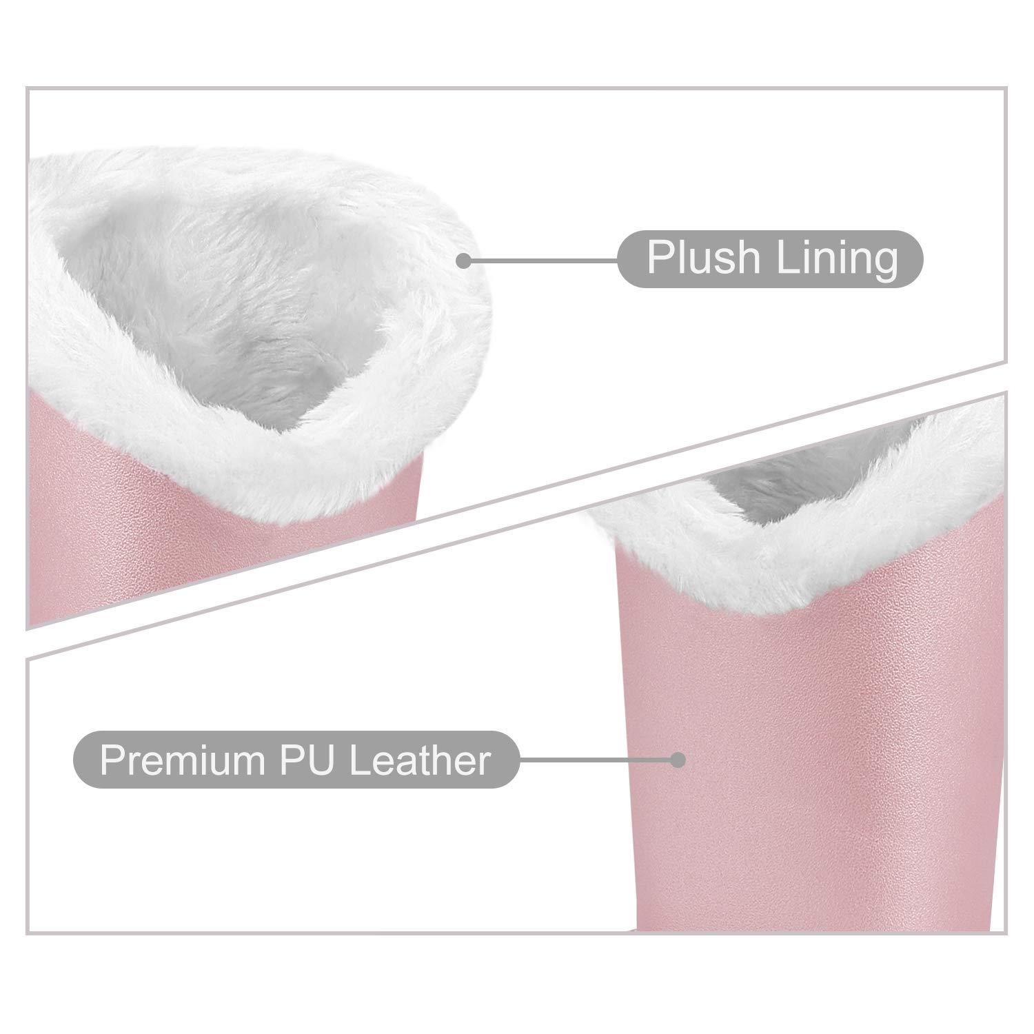 FINTIE Fintie Plush Lined Eyeglasses Holder with Magnetic Base- Premium Vegan Leather Glasses Stand Case, Rose Gold, 5.51*3.94*3.54