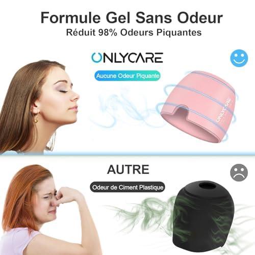 ONLYCARE ONLYCARE Migraine Relief Cap, Upgraded Odorless Headache Relief Cap, 360 Gel Surround Ice Pack Mask for Migraine, Sinus, Stress, Frontal Headaches (2 PCS)
