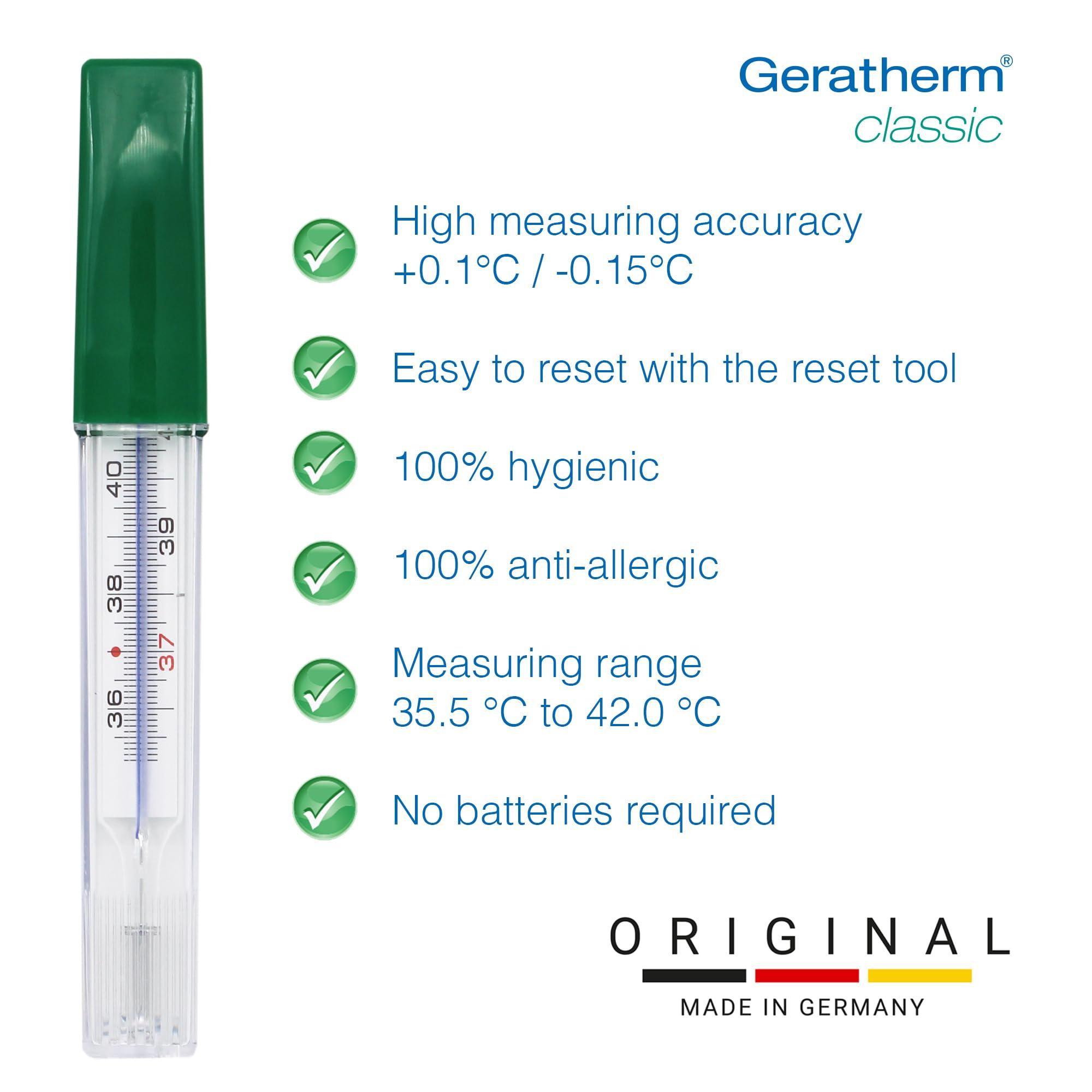Geratherm GERATHERM classic clinical thermometer analogue/thermometer without mercury/analogue clinical thermometer without batteries/thermometer Made in Germany