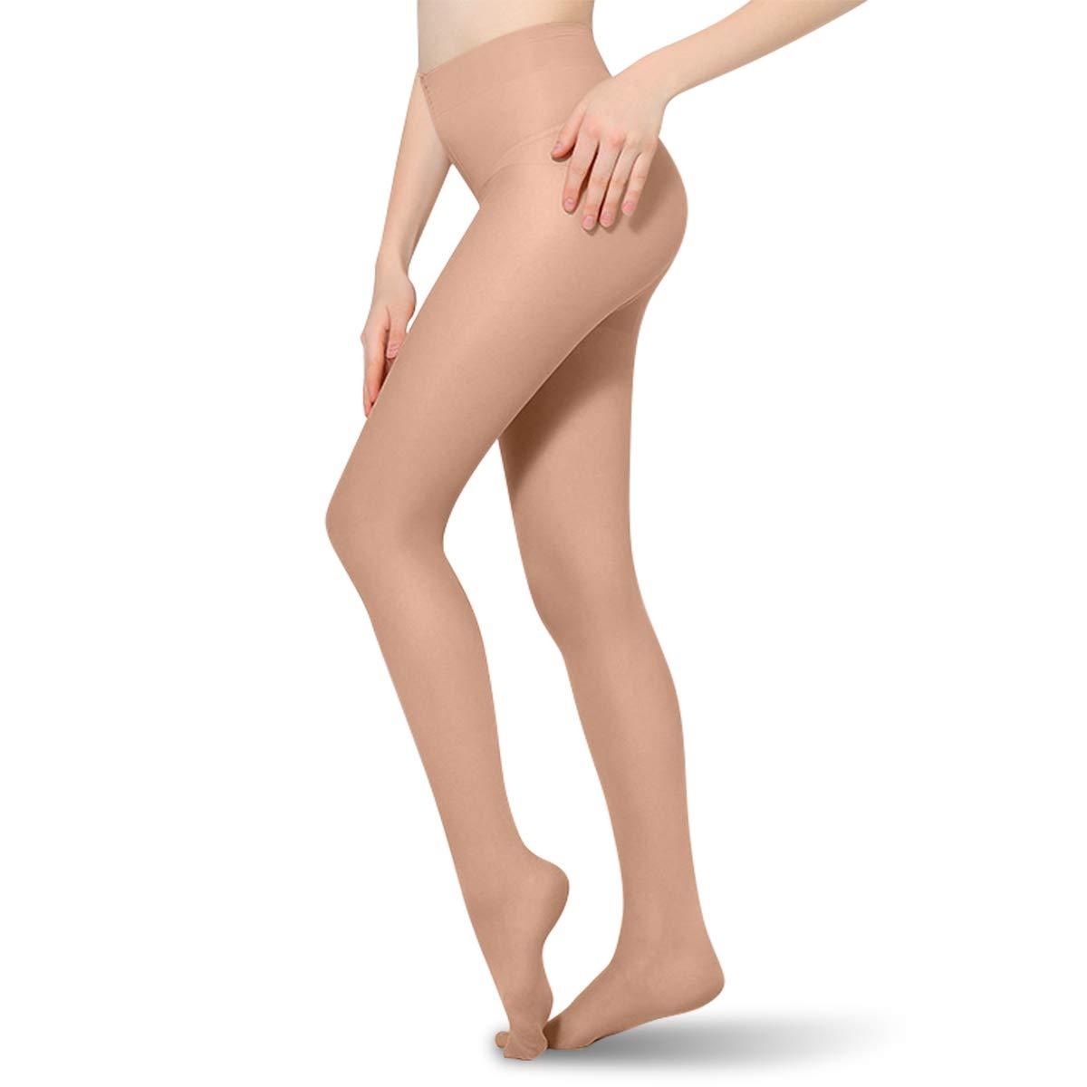 MEILYLA MEILYLA Compression Pantyhose 20-30mmHg Support Stockings Compression for Women Opaque Closed Toe Tights Varicose Veins, Beige-l, L-X-L