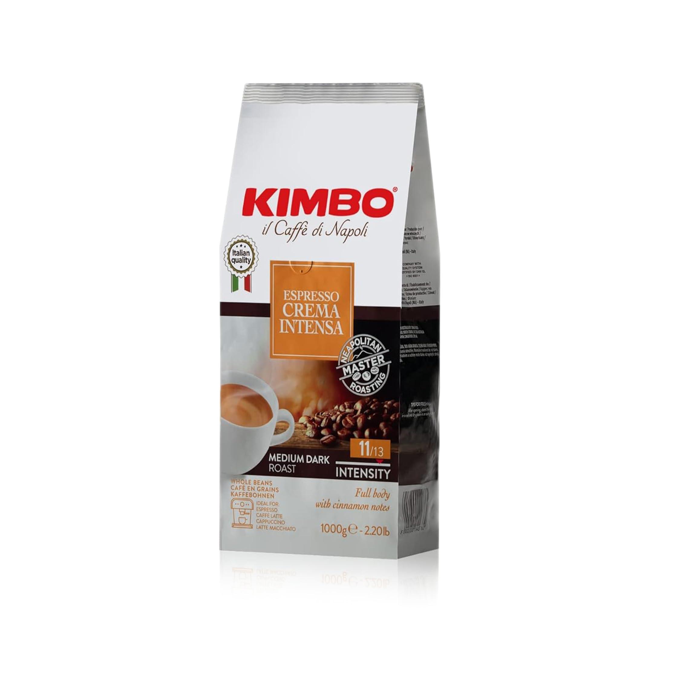 Kimbo Kimbo Coffee, Espresso Crema Intensa, Italian Whole Coffee Beans, Medium Dark Roast, 11/13, 6 x 1kg