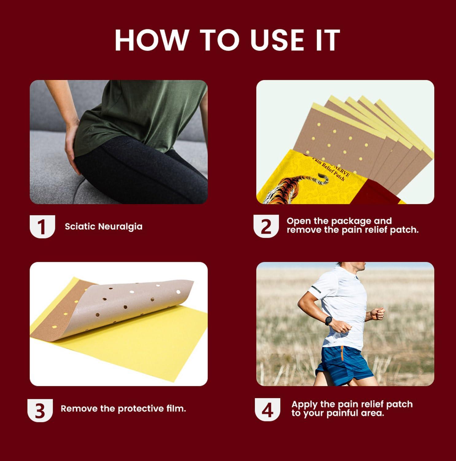 Okoneya 8 Packs - 64 Counts Tiger Patches - Chinese Red Tiger Back Patch Ultra Strength Heat Patches for Muscle Joint of Knee Shoulder Neck