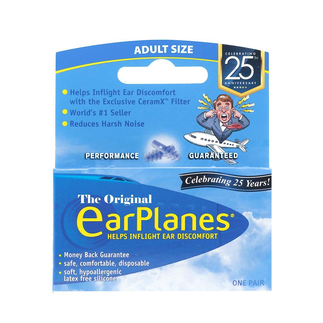 EarPlanes Earplanes Earplugs Ear Protection From Flight Air And Noise Sound, 1 Pair