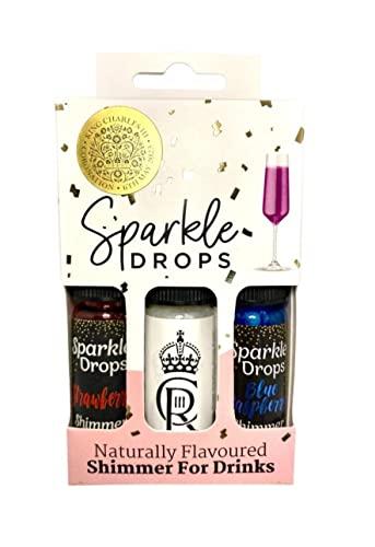 Sparkle Drops Sparkle Drops Limited Edition Coronation Celebration Drinks Shimmer - Flavoured Drink Shimmer for Prosecco, Sparkling Wine, Gin, Vodka and Cocktails (30ml - 3 Pack)