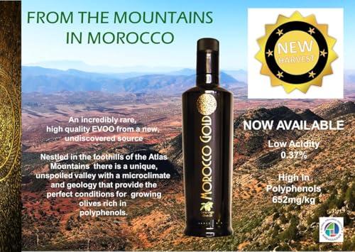 Morocco Gold Morocco Gold Single Estate Extra Virgin Olive Oil, Unfiltered, Unblended, High in Polyphenols, Early Harvest Luxury Moroccan Pure & Natural Olive Oil, 6 x 500ml (6 Bottles For The Price Of 5)