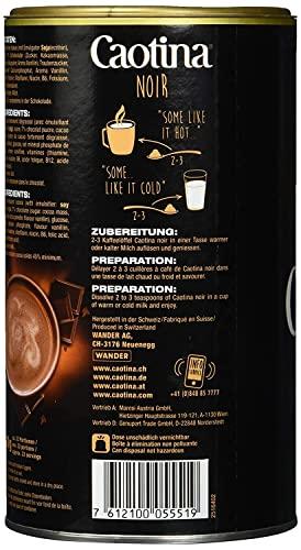 Caotina Caotina noir, Cocoa Powder with Dark Swiss Chocolate, Hot Chocolate, Box, 500g by Caotina