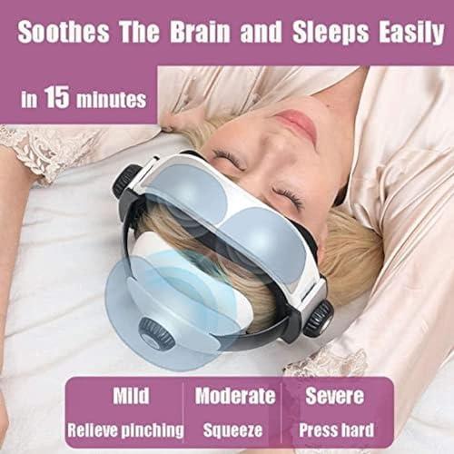 HEAXIY Electric Head Massager, Neck Massage Helmet with Heat, Kneading, Air Compression, Acupuncture Points Massager for Headache, Stress Relief, Deep Sleeping
