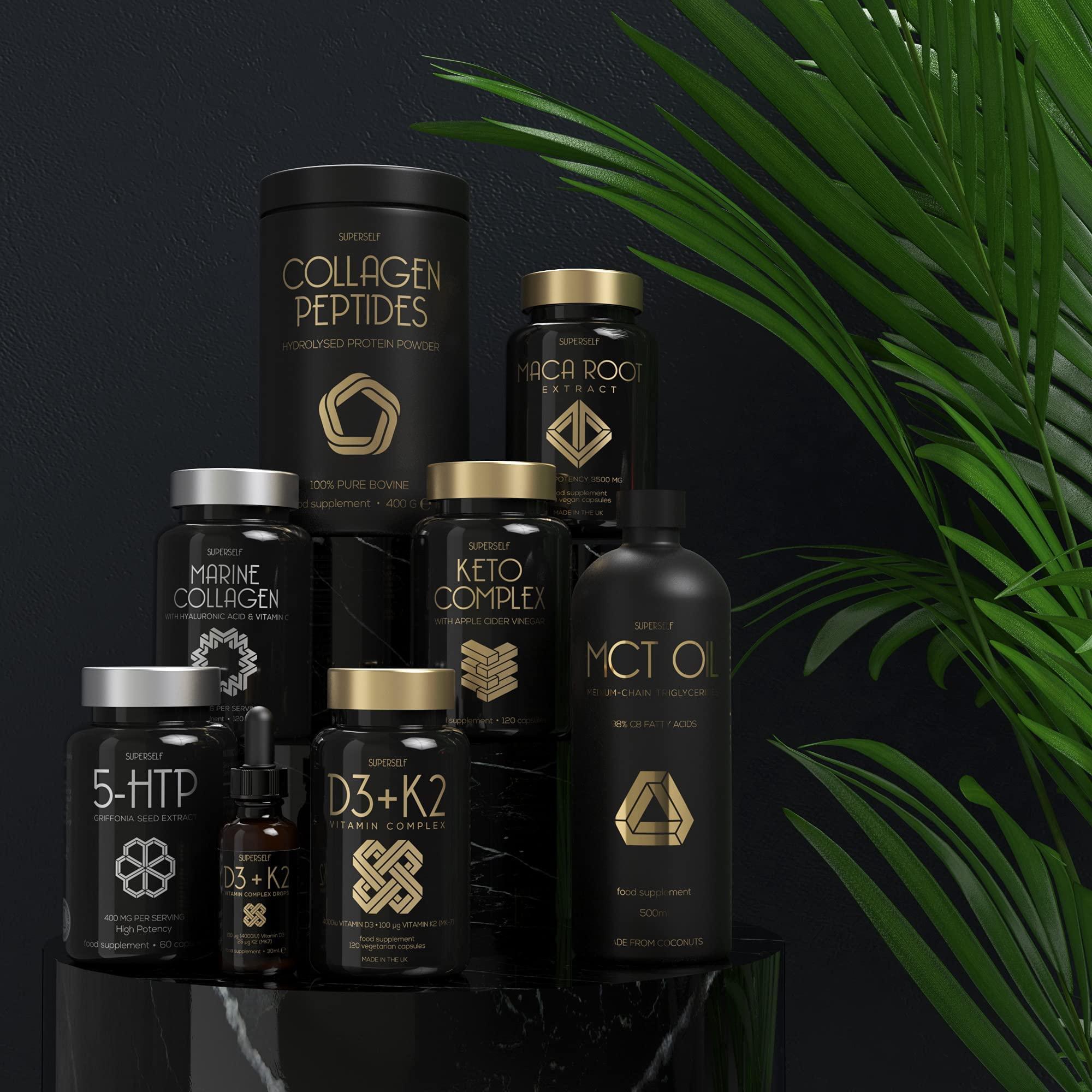 SuperSelf Premium Collagen Powder - Collagen Supplements for Women & Men - Pure Bovine Collagen Peptides 400g - Hydrolysed Collagen Type 1 and 3 for Skin, Hair & Nails - Tasteless, Dissolves Easily, Mixes Well