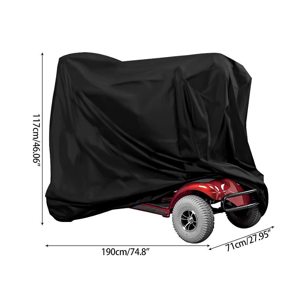 Keyohome Mobility Scooter Cover, 190D Oxford Heavy Duty Waterproof Wheelchair Storage Cover with Storage Bag All-Weather Outdoor Protection Cover for Most Mobility Scooter (170x61x117cm)