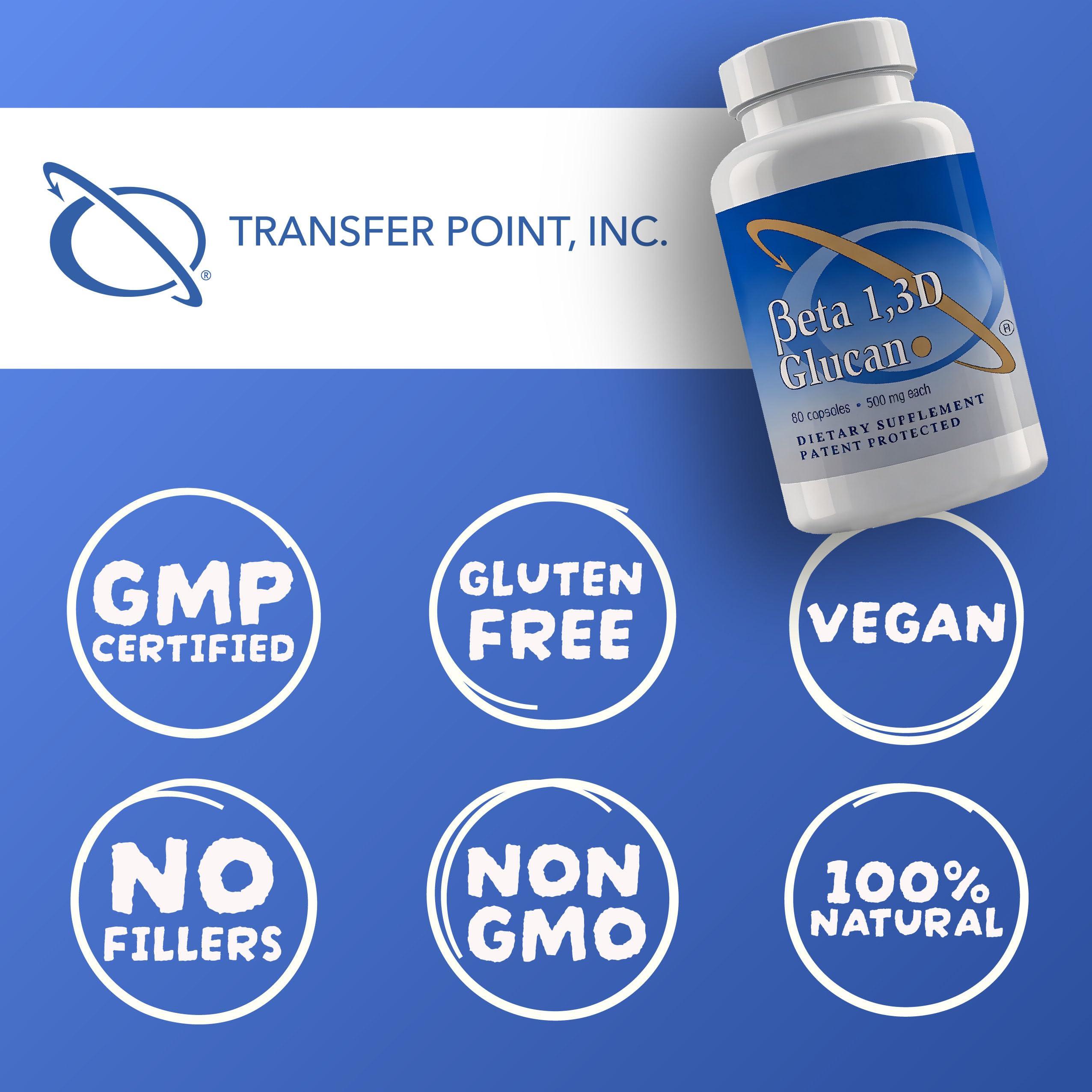 Transfer Point Transfer Point Beta 1, 3-D glucan 500mg 60 Capsules