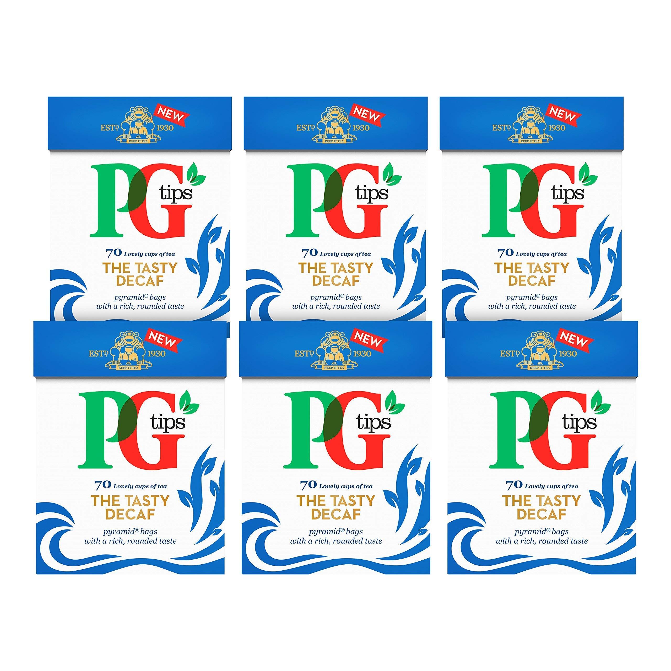 PG Tips PG Tips, The Tasty Decaf, Decaffeinated Tea Bags, Bulk Pack of 6 (Total 420 Tea Bags)