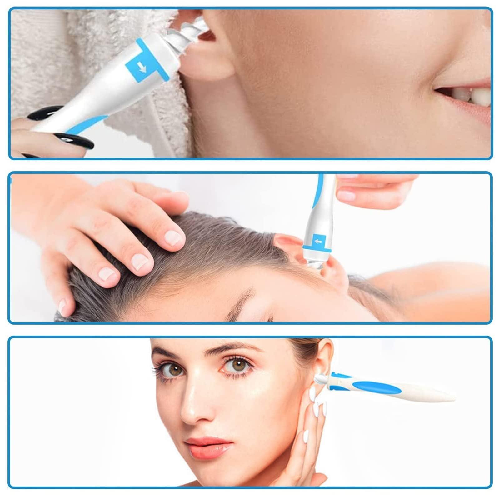 Hpyheius Q Grips Ear Wax Cleaners UK, Ear Cleaner Ear Wax Remover, Silicone Safe Soft Ear Cleaner with 16 Pcs Replacement Tips for Adult & Kids